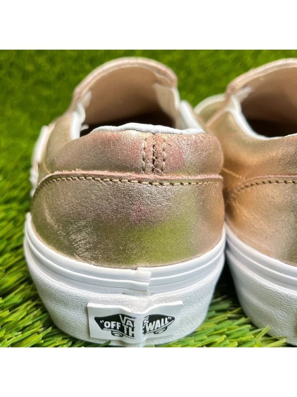 Vans Classic Slip-On Womens Size 5.5 Rose Gold Athletic Skate Shoes Sneakers